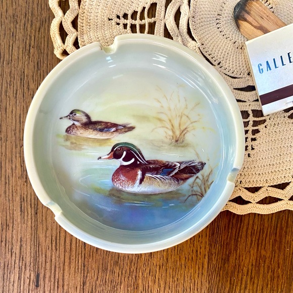 Vintage Otagiri Stoneware Mallard Duck Ashtray - Picture 1 of 7